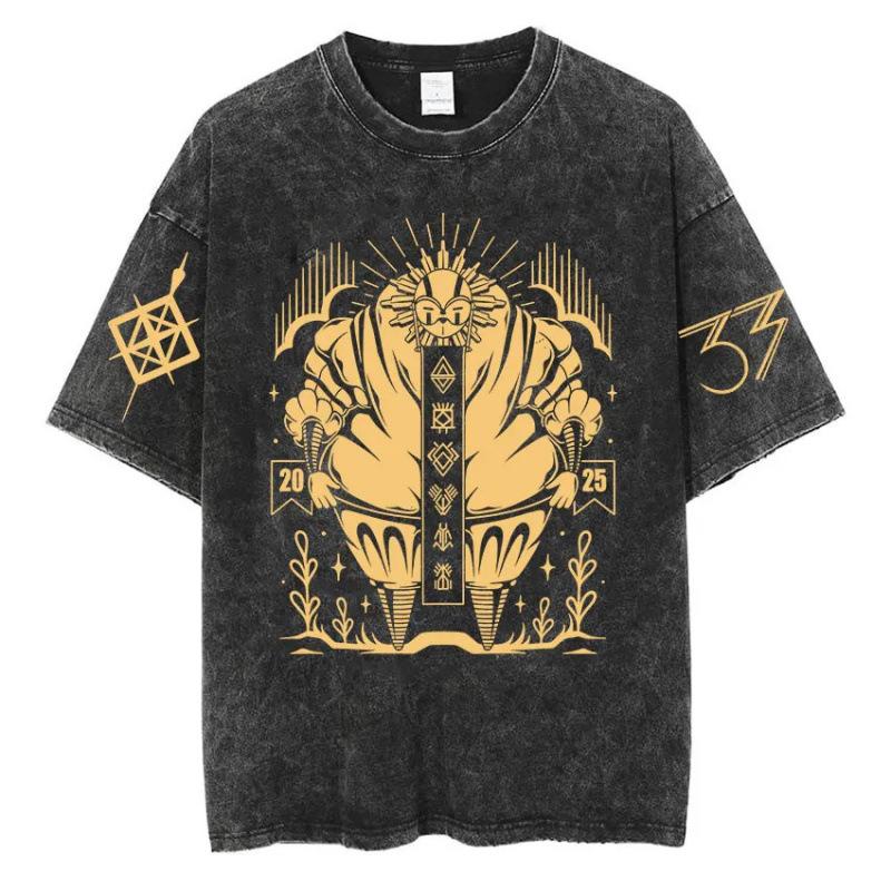 Fashion Personality T-Shirt Game Clair Obscur Expédition 33 Vintage Washed