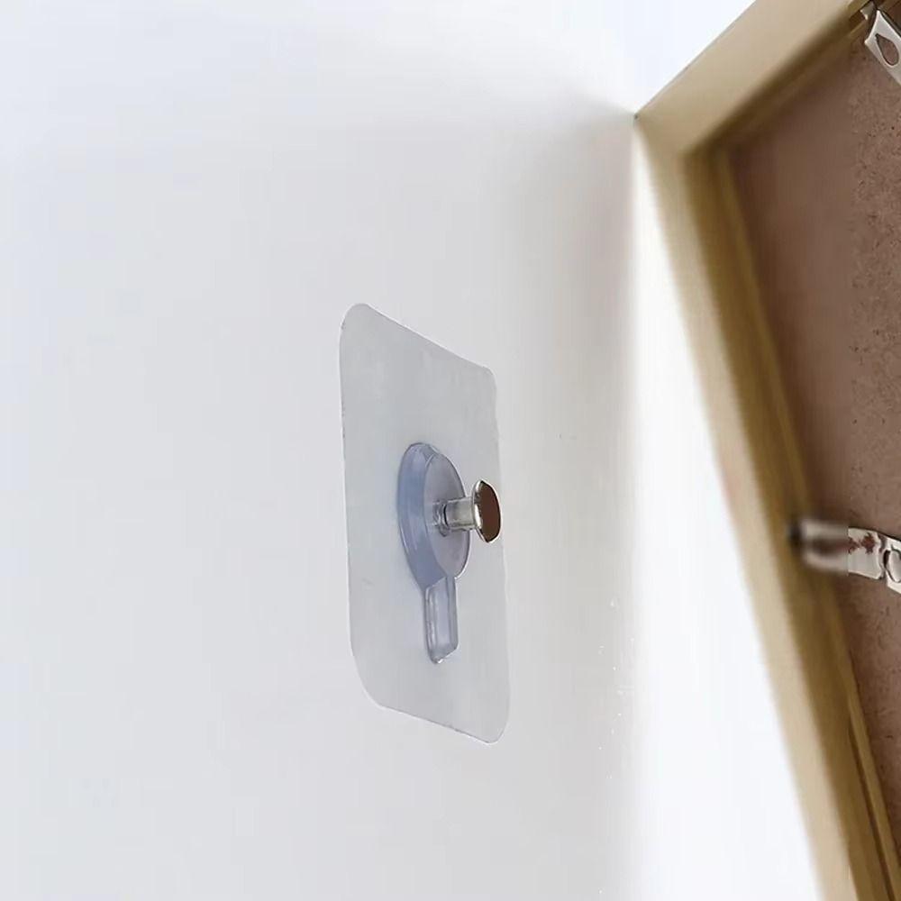 10-50Pcs Strong Adhesive Self-Adhesive Hook Transparent Screw Hooks for Photo Frame Clock