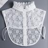 Women Fake Collar Blouse Sweater White Lapel Decor Detachable Collars For Women Black Lace False Collars Woman Lace Half Shirt