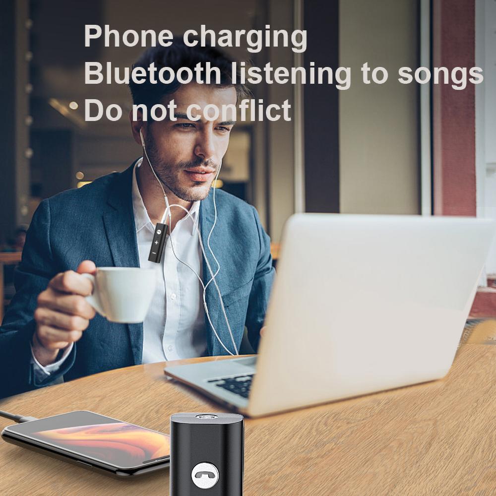 Kebidu 3,5 мм аудиоприемник Bluetooth 5,0 беспроводной Bluetooth Aux адаптер передачи аудио музыки для наушников поддержка двух устройств