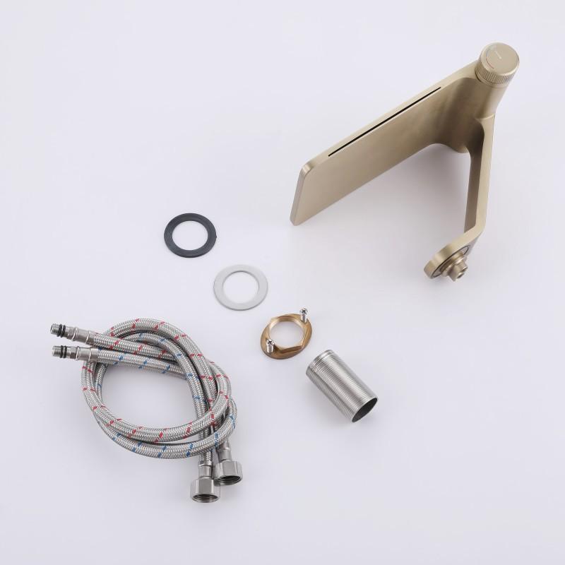 Серый смеситель для раковины, кран для ванной комнаты, латунный однорычажный смеситель для ванной комнаты, кран для горячей и холодной воды, новое поступление