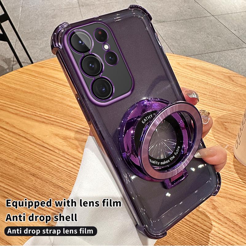 Airbag Shockproof Magnetic Stand Case for Samsung S24 S23 S22 S21 Ultra Plus S23FE A52 A14 A34 A54 A15 A55 iPhone 15 14 13 12 11 Pro Max 15 14 Plus