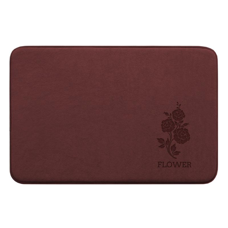 Toilet Absorbent Mat Rose Print Toilet Bathroom Non-slip Mat Carpet Toilet Mat
