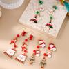 Cute Christmas Earrings for Women Girls Elk Snowman Dangle Earrings X'mas New Year Party Jewelry Gift