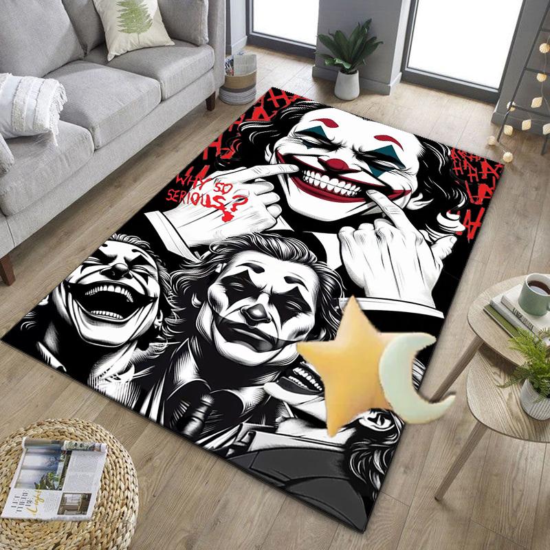 Cool clown Pattern Office Rug Chair Mat, Game Carpet, Suitable for Front Door, Bedroom, Living Room, Desk, Holiday Gift