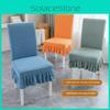 Plaid Long Jacquard Dining Chair Cover Elastic Backrest Skirt Chair Covering