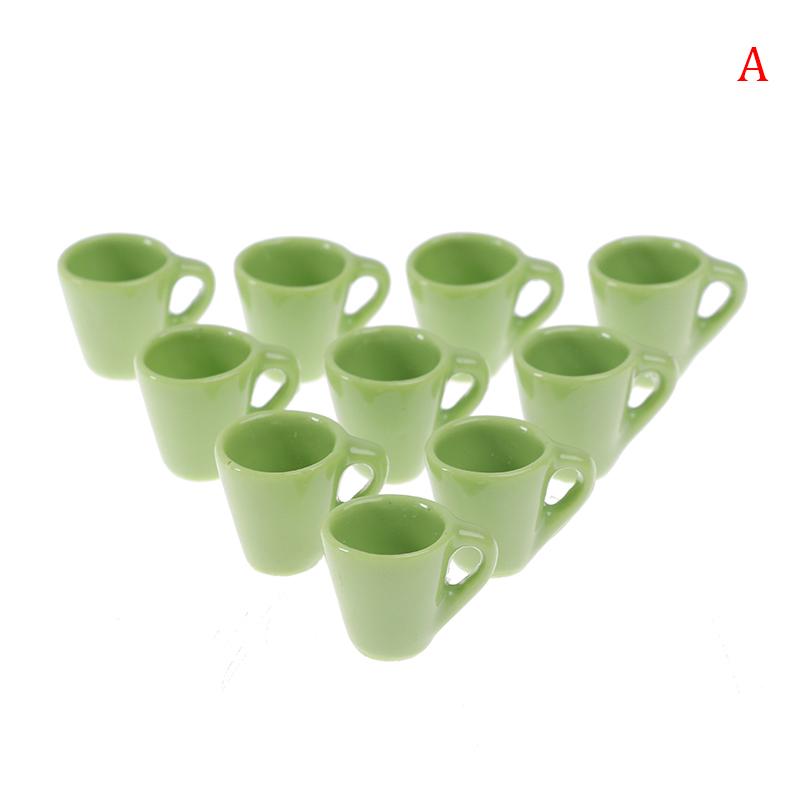 10Pc 1:12 Dollhouse Miniature Mug Water Cup Model Kitchen Accessories Toys