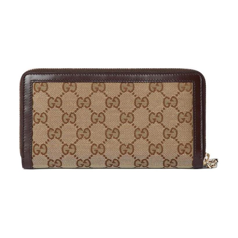 GUCCI Leather Wallet Mini Women's Beige & Ebony 790035-FADHW-9742