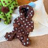 Soft Plush Dog Four Legged Coat Polka Dot Pattern Dog Jumpsuit Winter Dog Clothes  Walking