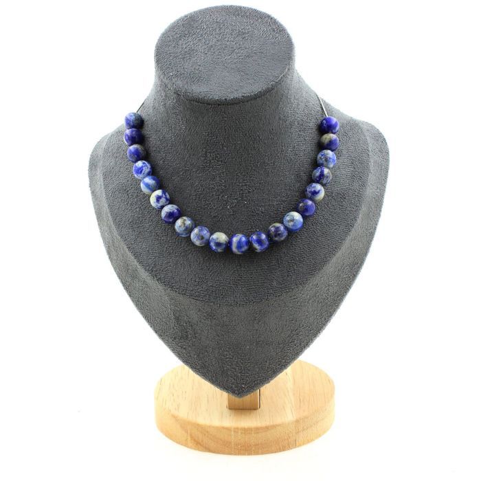Stones and Minerals. Necklace 20 Lapis Lazuli Beads from Pakistan Quality 5A 8 Mm. Chain Necklace for Women, Men. Custom Size