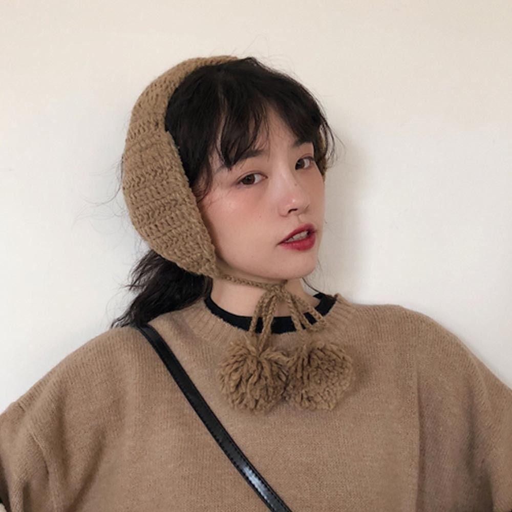 Thicken Knitted Earmuffs Plush Winter Ear Cover Retro Warm Earmuffs Girl
