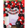 Red Silver Black Happy Birthday Banner Sign Decorations for Boys Girls Men Women Anniversary Birthday Party Garland Backdrop Supplies Nursery Hanging