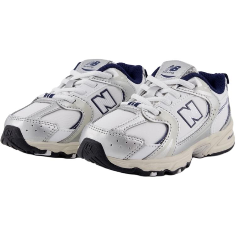 New Balance Синтетическая кожа Амортизация Низкие кеды для малышей Серебристо-белые Для младенцев и малышей IZ530GN