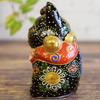 Waza no Kura Ceramic Maneki-neko Figurine, Kutani Ware, Right Handed, Black, Feng Shui, Good Luck, Interior, Japanese Style, Small Item
