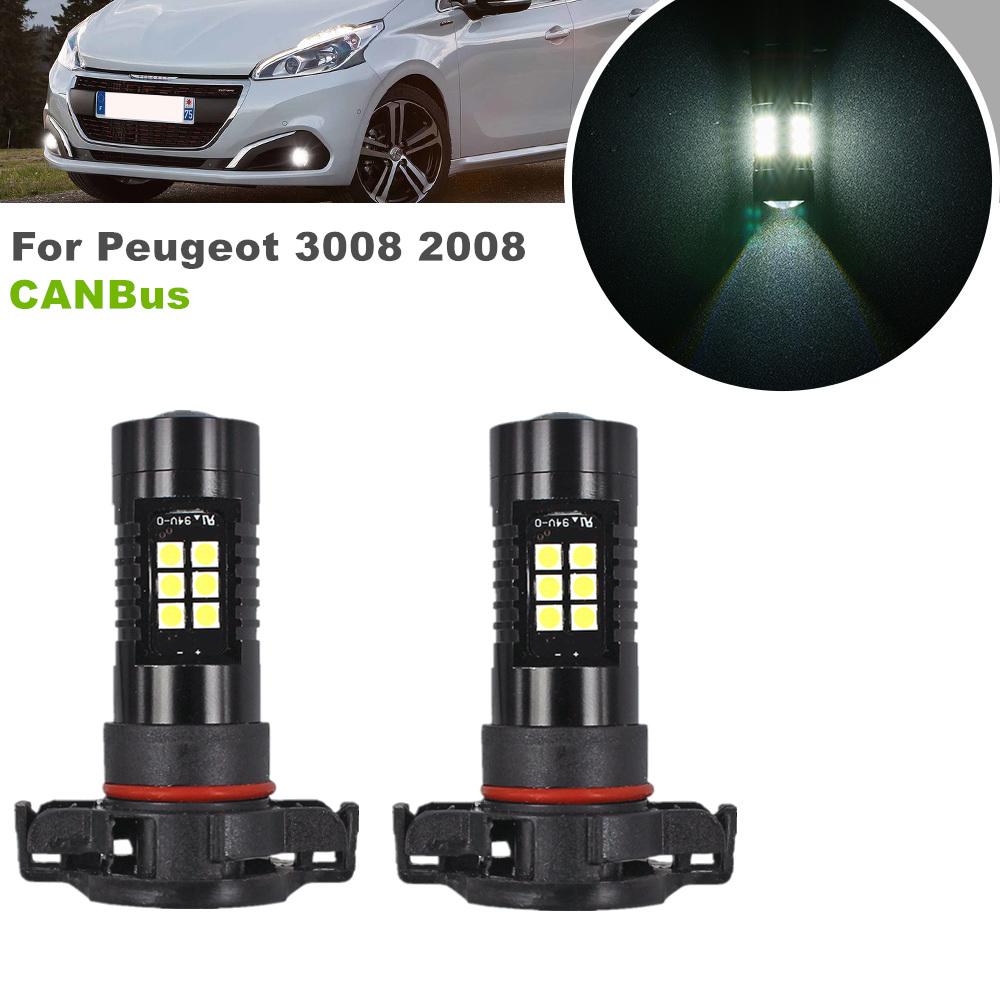 Для Peugeot 208 12-19 2008 13-19 3008 09-16 207 09-12 Citroen C3 C4 2 шт./лот CANBus 21SMD PSX24W светодиодные дневные ходовые огни DRL