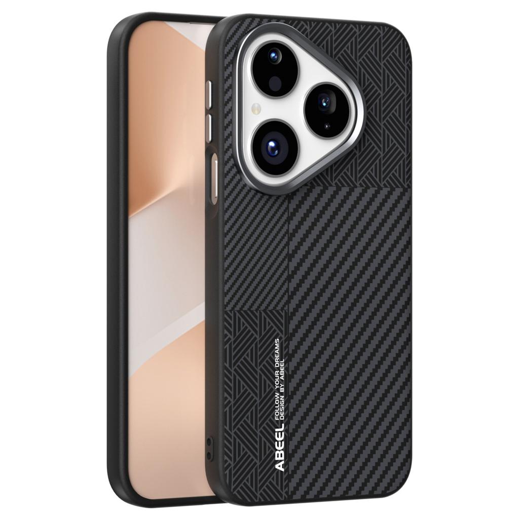 ABEEL Чехол для Huawei Pura 80 PC+TPU+Алюминиевый сплав+ПУ кожа Чехол для телефона Совместимый с MagSafe