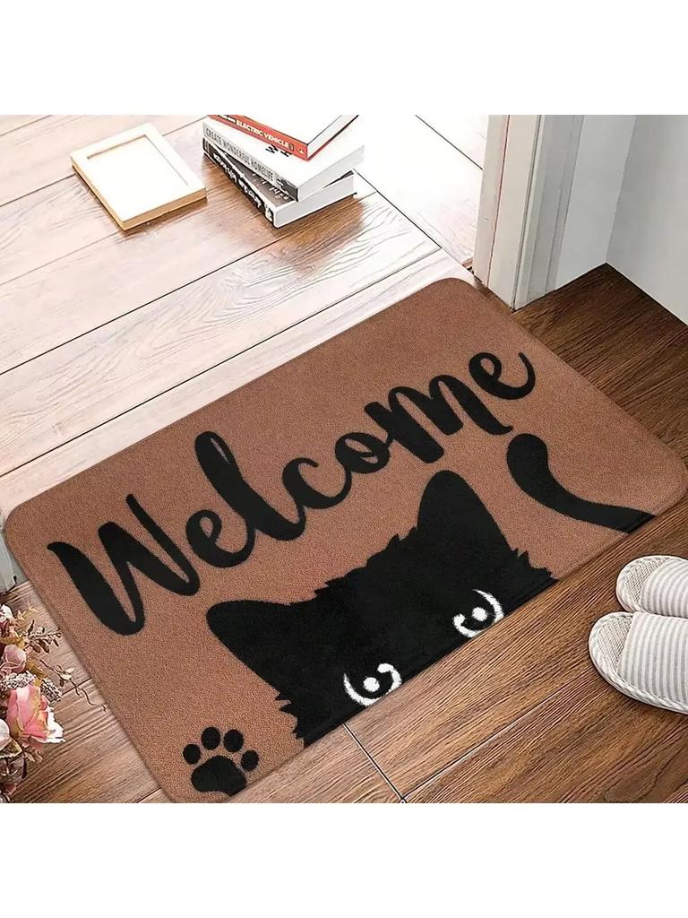 Black Cat Carpet Cute Cartoon Doormat Soft Welcome Mat Carpet For Live Room Rug For Bedroom Outdoor Carpet Home Decorati