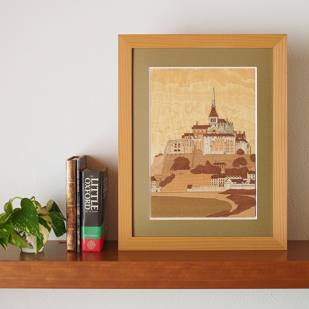 Деревянный постер KINOWA Saint, оригинальный набор ручной работы, объект Всемирного наследия, Франция, сделано в Японии, "Мон Мишель"