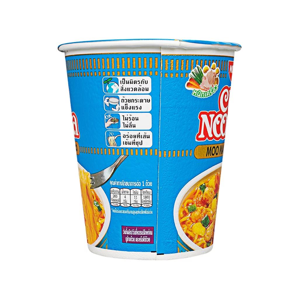 NISSIN Лапша в чашке Лапша быстрого приготовления со свининой и лаймом (Му Манао) Ароматизатор 77 г. х 6 шт.