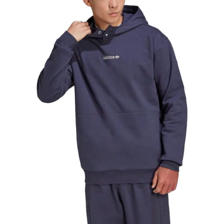 adidas Оригинальная толстовка с вышитым логотипом унисекс-топы Shadow-Navy HN0380