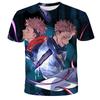 Новые японские аниме футболки Jujutsu Kaisen Сатору Годжо с 3D-принтом, летние, быстросохнущие, с круглым вырезом и короткими рукавами, для мужчин, полиэстер, не выцветают