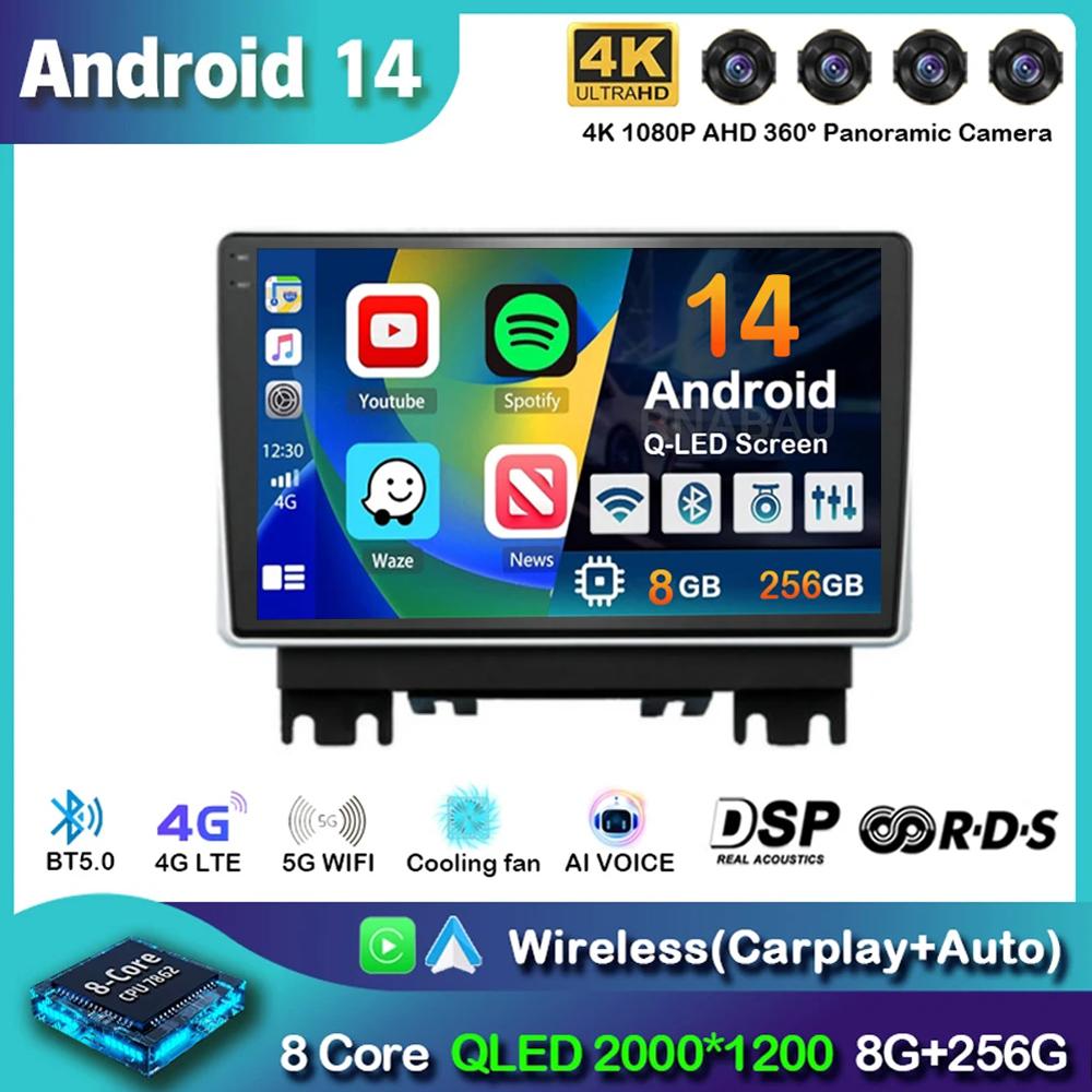 Автомагнитола Android 14 Carplay Auto для Changan Hunter F70 2019-2021 Мультимедийная навигация GPS Видео Авторадио Плеер Стерео Аудио