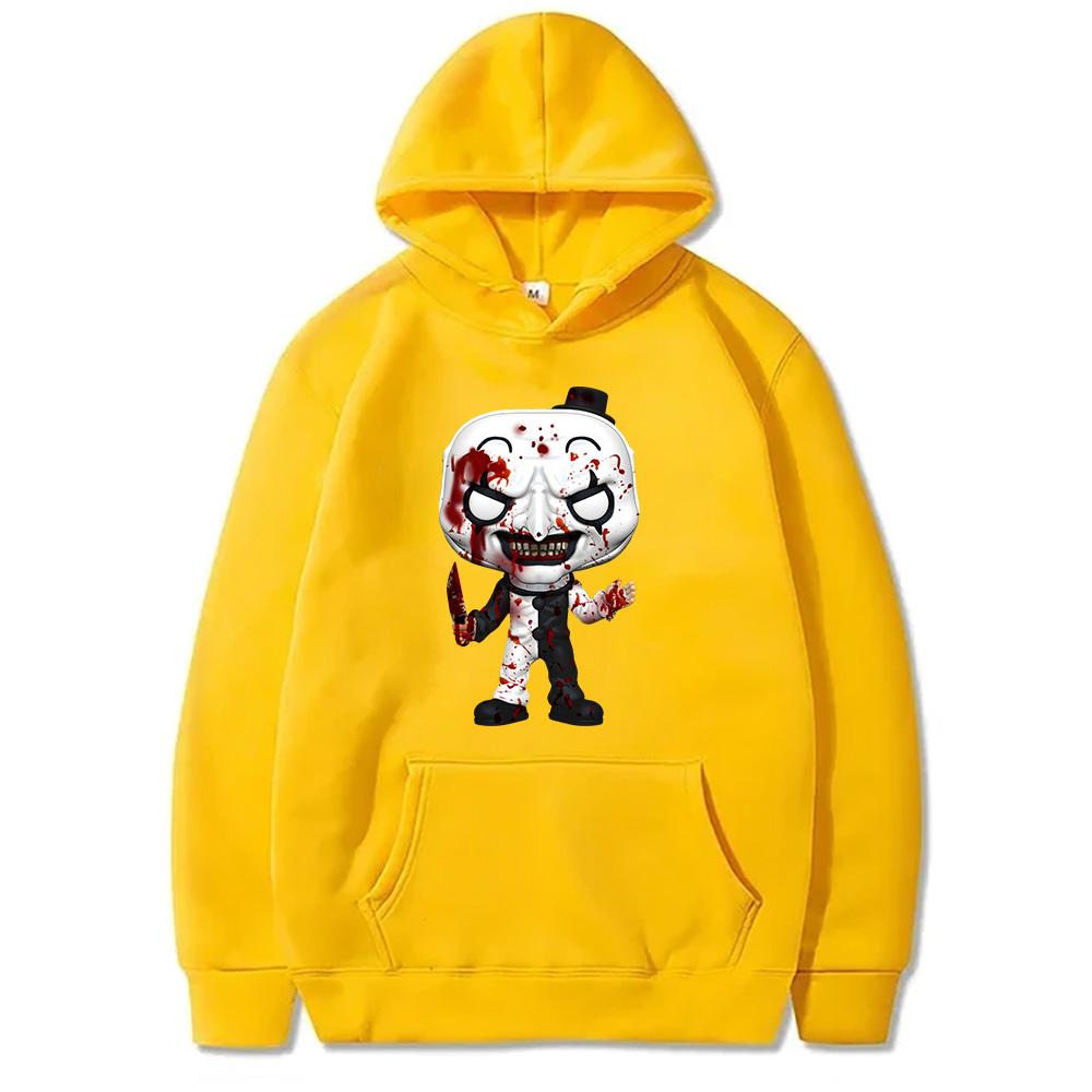 Фильм ужасов Terrifier3 Толстовка с капюшоном Art Clown Art Big Head Одежда для женщин и мужчин Dark Style Толстовка Terrifier Doll Image Pullover