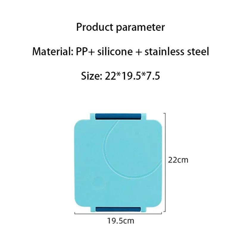 Plastic Lunch Box with Stainless Steel Soup Bowl Leak-Proof Microwave Oven Heating Bento Box Picnic School Office Food Container