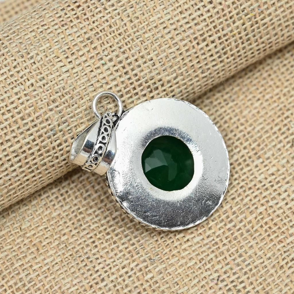 Green Onyx 925 Sterling Silver Handmade Gemstone Pendant Anniversary Gift