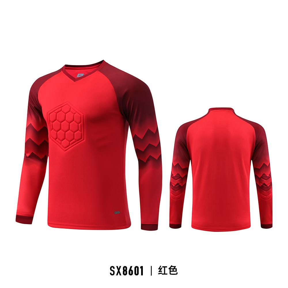 Spot wholesale football goalkeeper jersey boys custom goalkeeper jersey long sleeve sponge pad game training jersey