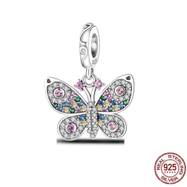 Новинка, гантель из стерлингового серебра 925 пробы, сумка для покупок и солнцезащитные очки, висячие подвески из бисера, подходят для милого модного браслета, модные ювелирные изделия, подарок