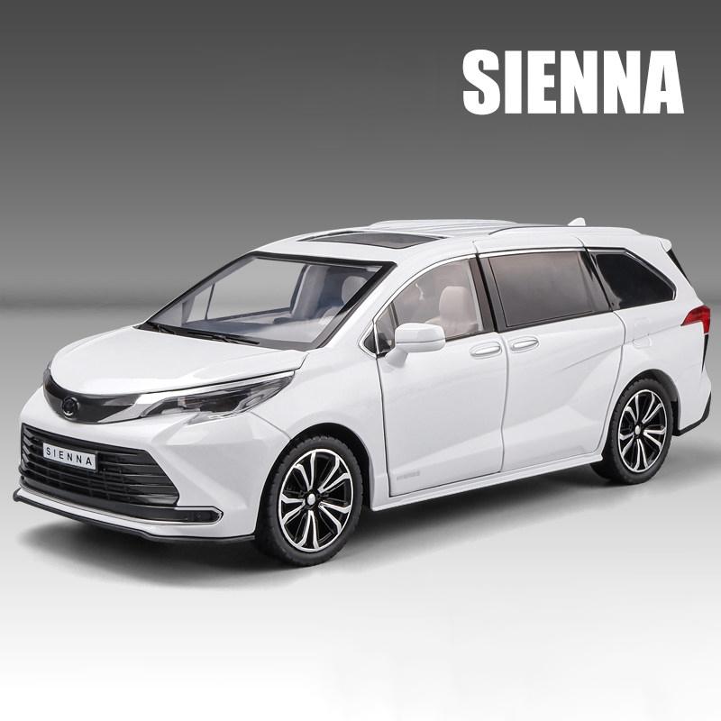 НОВЫЙ 1/24 Toyota Sienna MPV Модель автомобиля из сплава Со звуком и светом Оттяжный механизм Детская игрушка Коллекционные предметы Подарок на день рождения