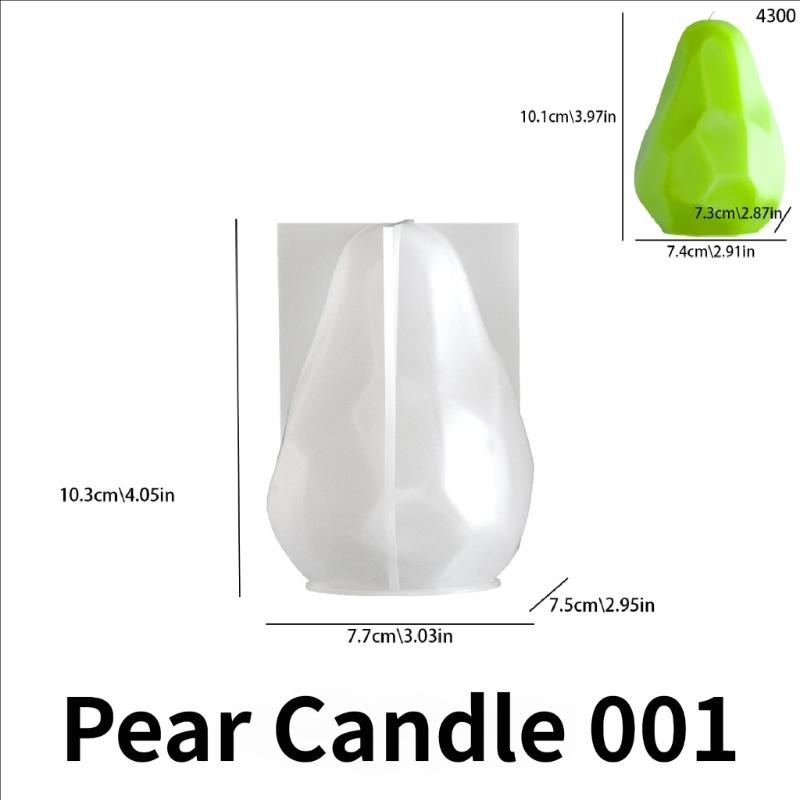 Snake Fruit Pear Shape Silicone Candle Mold Food Grade Silicone Heat Resistant For Making Candle Soap Chocolate Baking