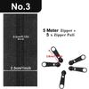 No.3 Nylon Zipper Tape Contrast Color Slider Closure Zip New Jacket Long Zips  For Sewing Garment