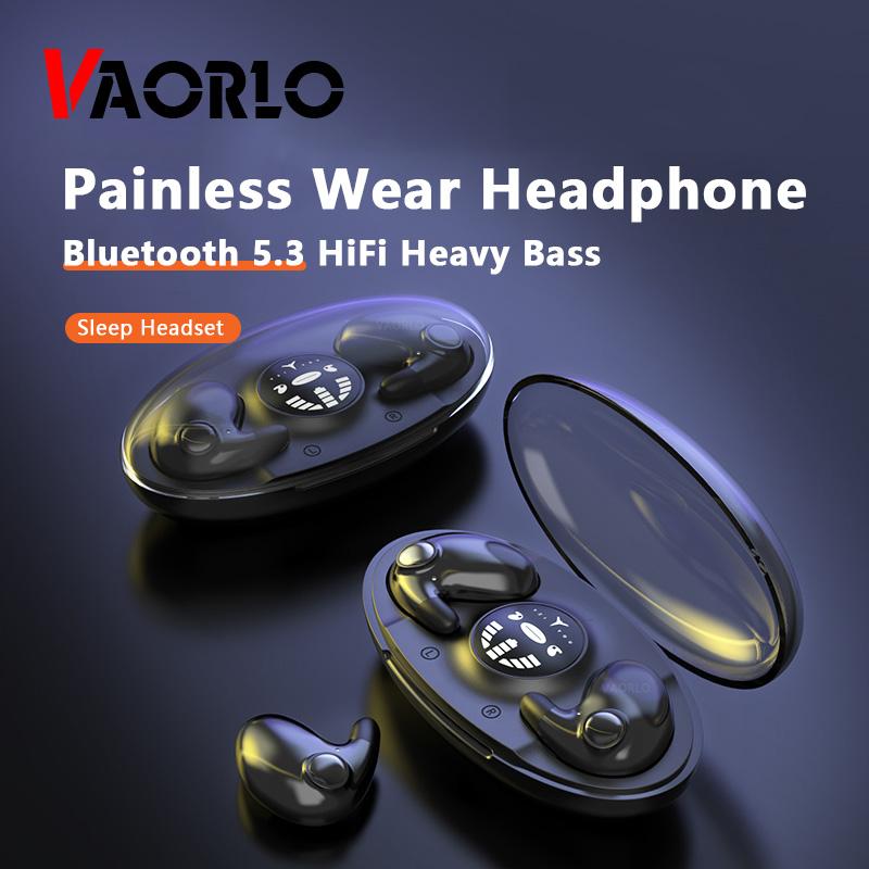 VAOLRO Sleep Headset Painless Wear Bluetooth 5.3 HiFi Stereo Music Headphone With HD Microphone Mini On-Ear Earbuds For All Smartphones