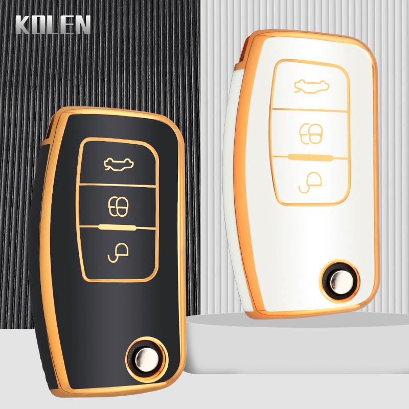 TPU Чехол-книжка для автомобильного ключа-брелока для Ford Fiesta Focus 2 Ecosport Kugua Falcon Escape C-Max Защитный аксессуар