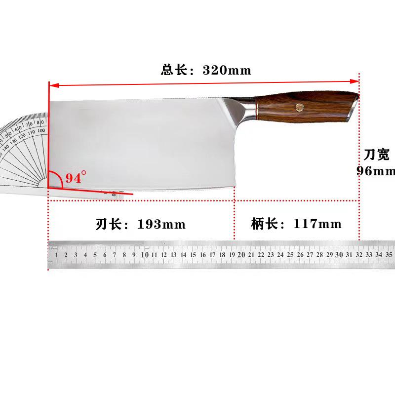 Chopper Knife M390 Core 3 Layers Clad Steel Blade Sharp Chef Cleaver Slicing Kitchen Knives Meat And Poultry Tools Wood Handle