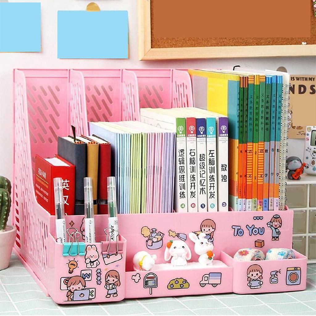 Multi-color file rack folder storage box desktop file box multi-functional file basket multi-layer shelf office bookshelf