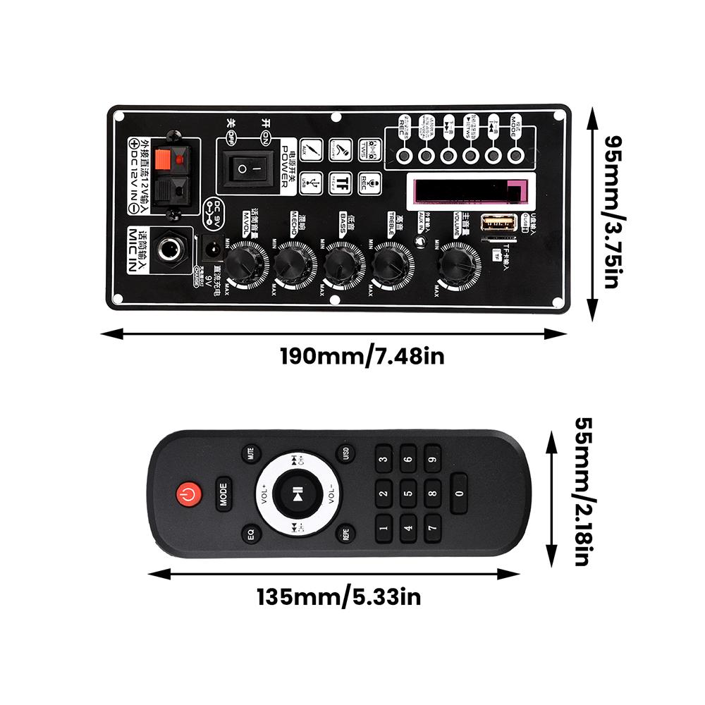 DC 7.4-12V T01 Pull-Rod Speaker MP3 Decoder Board BT Amplifier Board 2*25W 87.5-107.5MHz FM