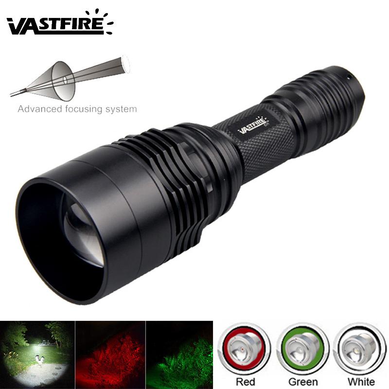3in1 Multicolor Zoom Flashlight Tactical White/Red/Green Lighting Flashlight Torch Zoomable Outdoor Hunting Hiking Camping Torch