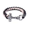 Men 'S Stainless Steel Viking Thor 'S Hammer Umbrella Rope Braided Bracelet Reverse Scale Knot Bracelet