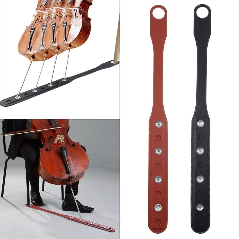 Adjustable PU Leather Cello Endpin Holder Spikes Floor Protector Endpin Stopper for Home End Pin Rest Cello Non-slip Pad