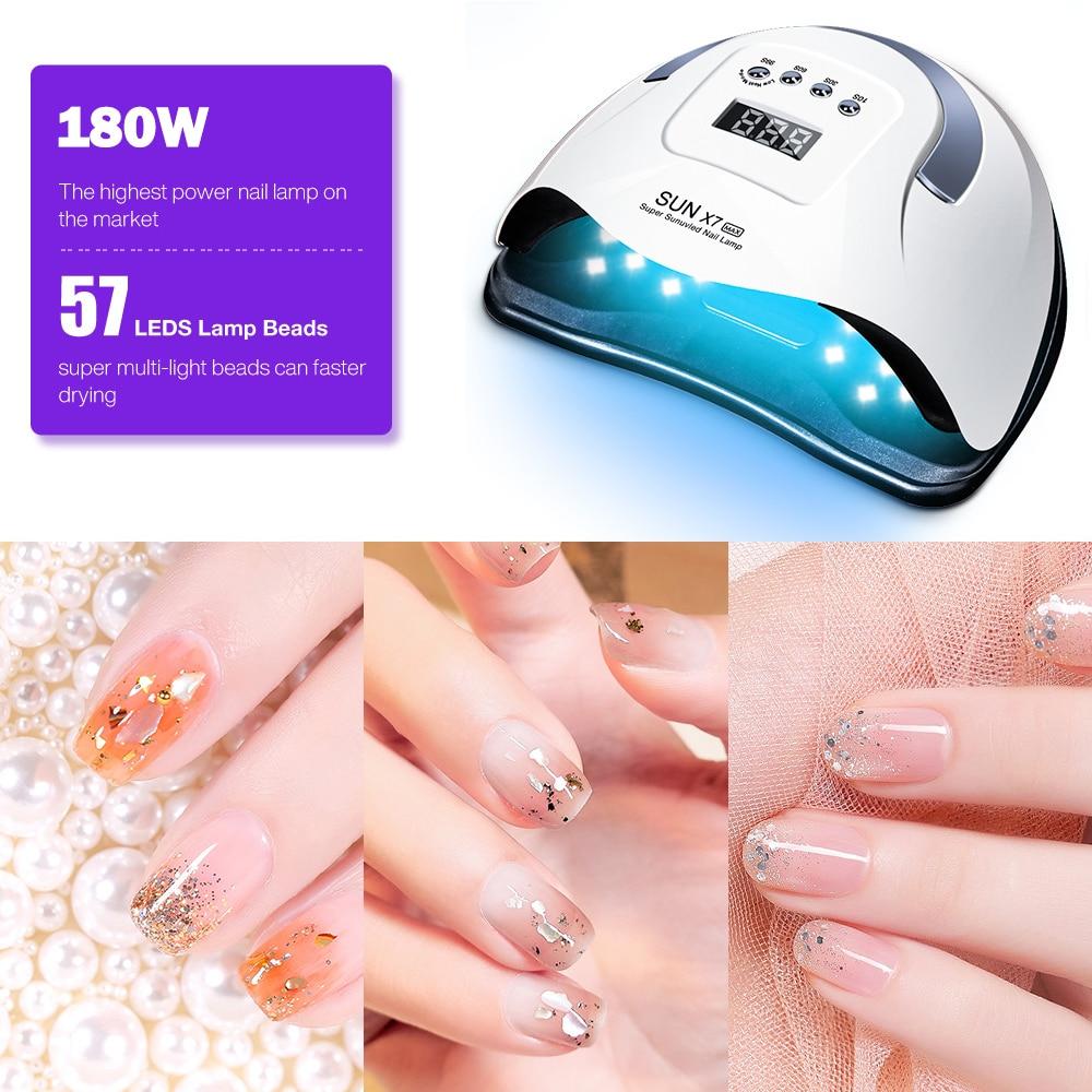 SUN X7 Max All Gel Nail Lamp Auto 57LED UV Lamp Мощная быстросохнущая сушилка для ногтей Профессиональная лампа для сушки ногтей