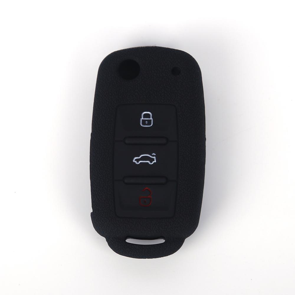 Силиконовый чехол-брелок для ключа с 3 кнопками для VW POLO Golf 4 MK5 6 Jetta Bora Beetle Tiguan Passat B5 B6