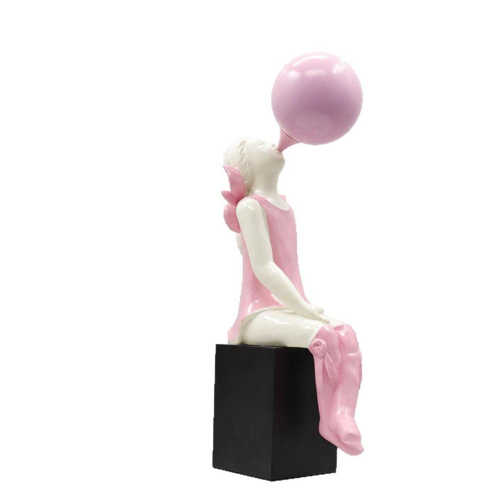 Скандинавская скульптура девочки, выдувающей мыльные пузыри - Современный легкий роскошный декор для детской комнаты и прихожей