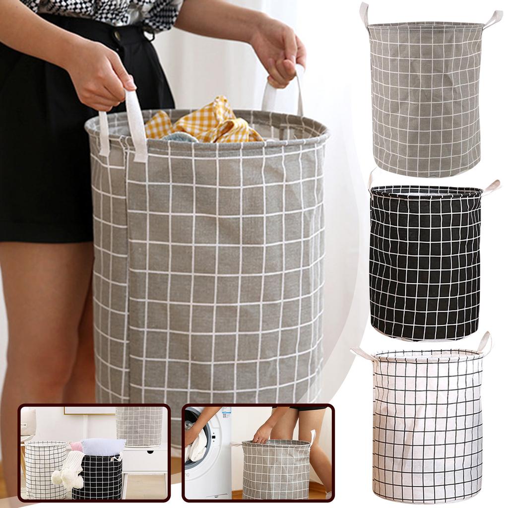 Wiwilys Cartoon Foldable Dirty Clothes Cloth Cotton Linen Storage Bucket Animal Toys Waterproof Household Basket Clothes Dirty Clothes Basket