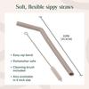 Simka Rose Premium Silicone Straws - Reble Bendy Straws for Adults & Kids - BPA Free, Baby and Toddler Straw Set with Cleaning Brush - Wide Drinking