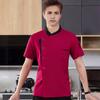 Unisex Chef Shirt Soft Stand Collar Single-breasted Short Sleeves Chest Pockets Restaurant Diner Kitchen