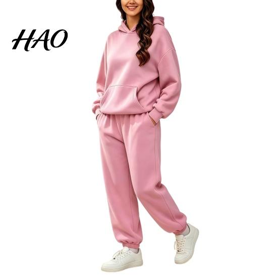 Women Casual Streetwear Women's Two Piece Tracksuit Set, Long Sleeve Hoodie & High Waisted Joggers Sweatpants, Sportswear Matching Outfit for