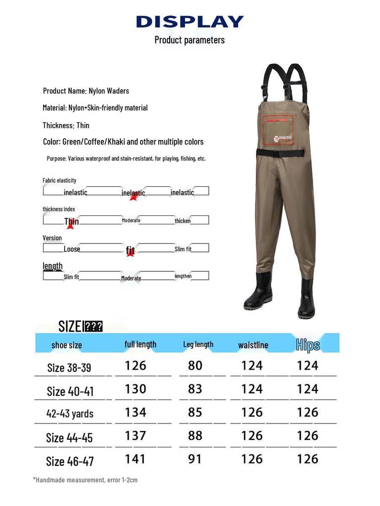 Half-Body Waterproof Fishing Waders with Belt and Boots